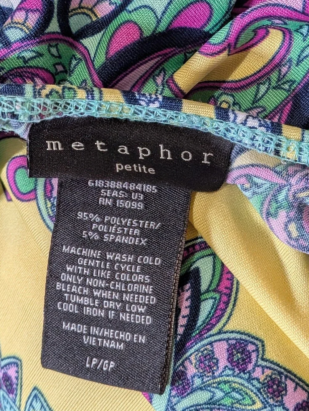 Metaphor | Long Paisley Print V-Neck Maxi Dress  Aqua and Navy | Wedding | Party